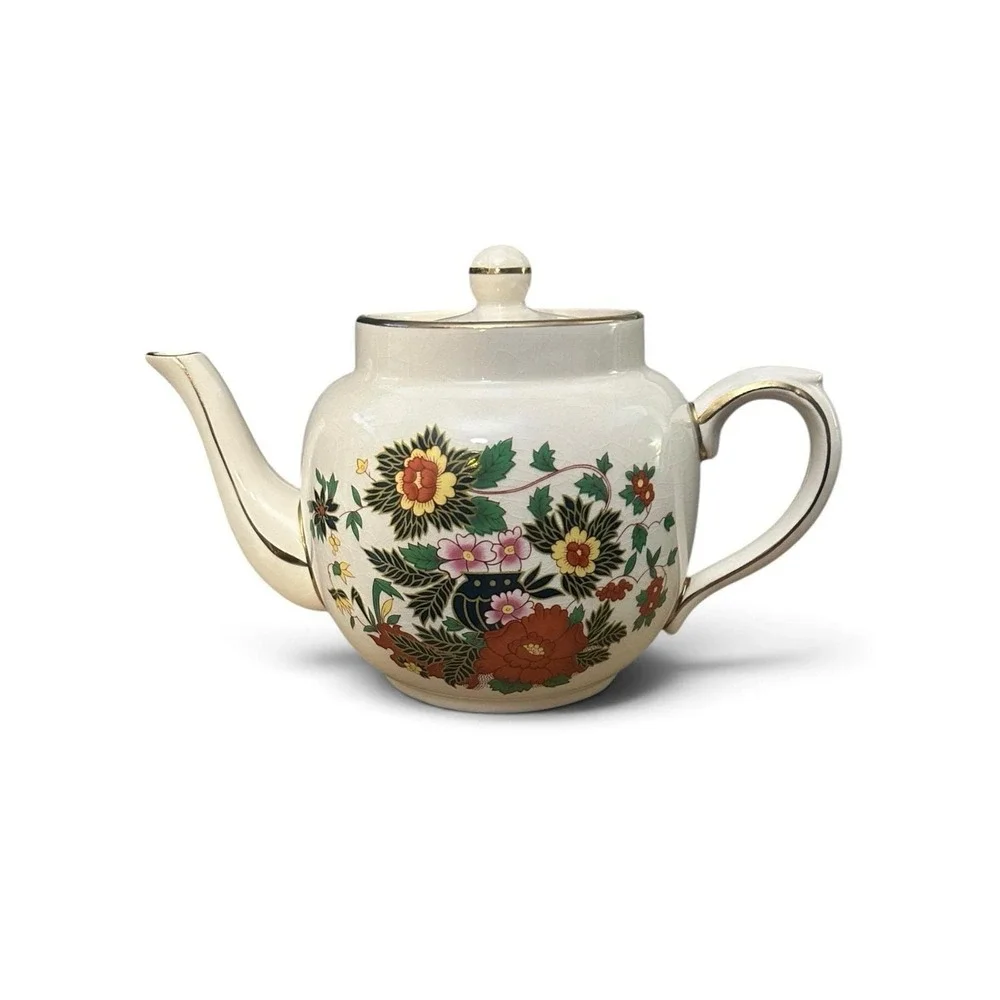 Vintage Price Kensington Ceramic Chintz Teapot Floral Gold Trim England 4065